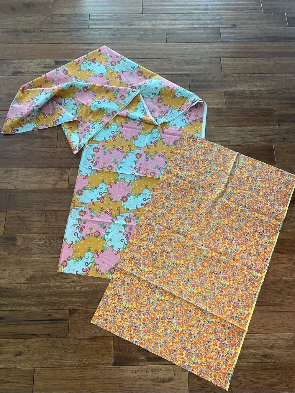 Pastel Floral & Patterned cotton fabric bundle - over 9 feet long